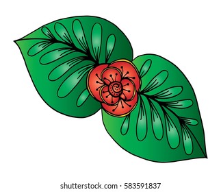 Hand drawn doodle floral pattern 