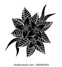 Hand drawn doodle floral pattern 