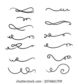 hand drawn doodle flourish element decoration illustration vector