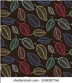 Hand drawn doodle flower pattern. Summer flower and leaf