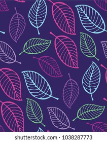 Hand drawn doodle flower pattern. Summer flower and leaf