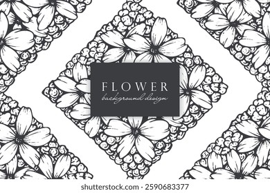 Hand drawn doodle flower seamless pattern. Vector illustration background.
