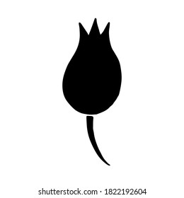 Hand drawn doodle flower. Unit vector element. Stylized illustration for design and decoration