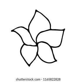 Hand drawn doodle flower.Perfect for invitation, greeting card, coloring book, textile print.
