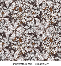 Hand drawn. Doodle flowers and branches, herbs and flowers. Vector illustration. Beautiful fabric pattern.