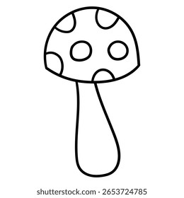 Hand drawn doodle fly agaric isolated on white background. Vector illustration.