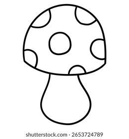 Hand drawn doodle fly agaric mushroom isolated on white background. Vector illustration.