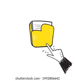 hand drawn doodle folder icon illustration vector