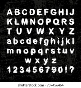Hand drawn doodle font. Cartoon vector alphabet. Letters collection