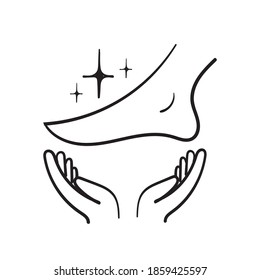 hand drawn doodle foot care icon in doodle style vector isolated background