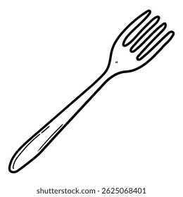 Hand drawn doodle fork isolated on white background. Vector illustration.