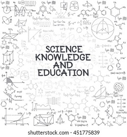 Hand drawn doodle formulas Science knowledge education