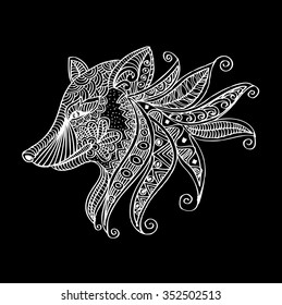  hand drawn doodle fox