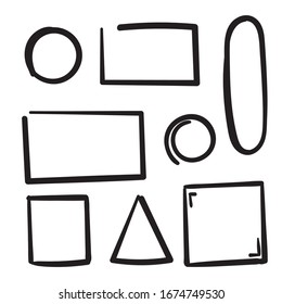ilustración de la colección de cuadros de doodle dibujados a mano con estilo de dibujos animados de líneas