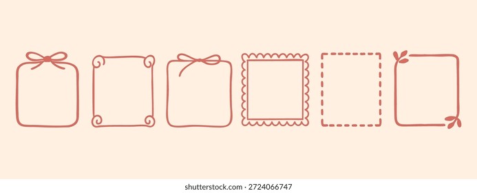 Hand drawn doodle frame collection for scrapbooking, journaling, planners, invitations, and creative layouts with a soft handmade aesthetic.