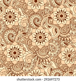 Hand drawn doodle frame with place for text. Vintage vector pattern. Hand drawn abstract background. Decorative retro banner. Can be used for banner, invitation, wedding card, scrapbooking and others.