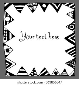 Hand drawn doodle frame with place for yous text