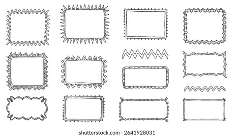 Hand Drawn Doodle Frames Borders and Dividers Collection Set