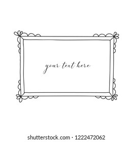 Hand drawn doodle frames. Cartoon style. Vector.