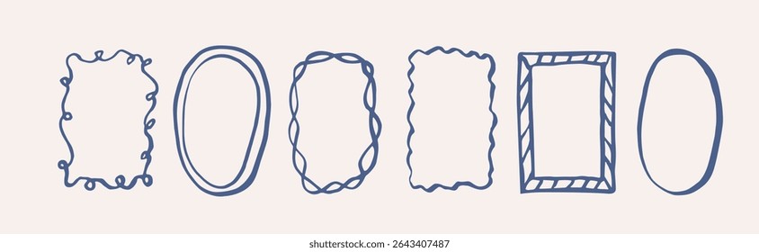 Dibujado a mano doodle marcos colección