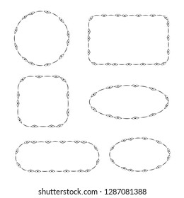 hand drawn and doodle frames and labels for card decoration
