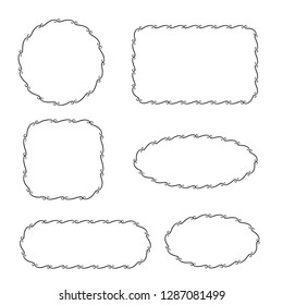 hand drawn and doodle frames and labels for card decoration