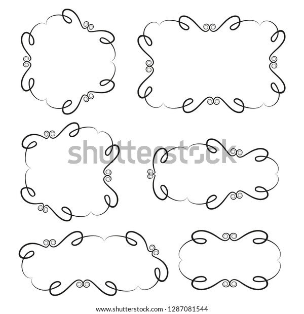 Hand Drawn Doodle Frames Labels Card Stock Vector (Royalty Free ...