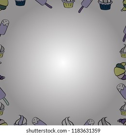 Hand drawn doodle frames. Picture in white, neutral and black colors. Vector.