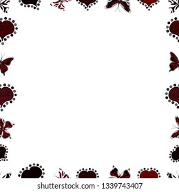 Hand drawn doodle frames. Picture in white, black and brown colors. Vector.