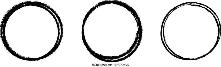 Hand drawn doodle frames. Round flat circles. Vector illustration.