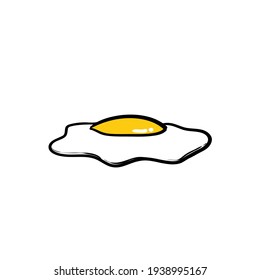 hand drawn doodle Fried egg illustration icon. isolated