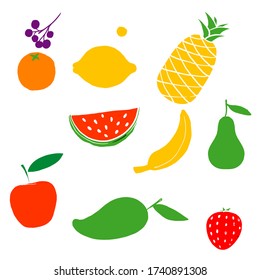 hand drawn doodle fruit collection illustration cartoon style