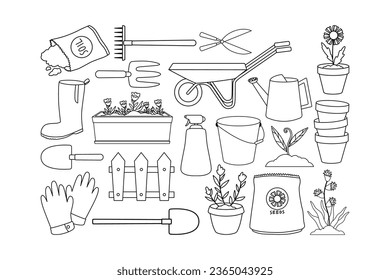 Hand Drawn Doodle Gardening Illustration