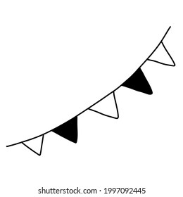 Doodle de garland dibujado a mano. Ilustración del vector