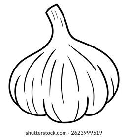Handgezeichneter Knoblauch, einzeln auf weißem Hintergrund. Vektorgrafik.