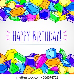 Hand drawn doodle gems vector illustration background