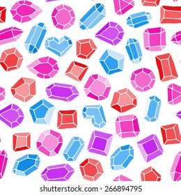 Hand drawn doodle gems vector illustration background