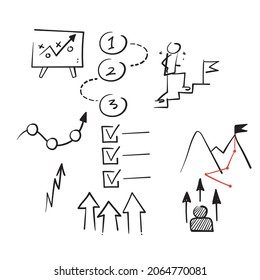 hand drawn doodle general personal progress in life improving illustration icon isolated