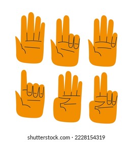 hand drawn doodle Hand gesture collection illustration vector