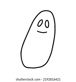 Hand Drawn Doodle Ghost Illustration. Vector Simple Ghost Sketch Isolated