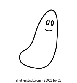 Hand Drawn Doodle Ghost Illustration. Vector Simple Ghost Sketch Isolated