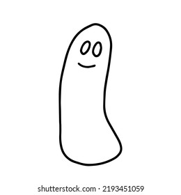 Hand Drawn Doodle Ghost Illustration. Vector Simple Ghost Sketch Isolated