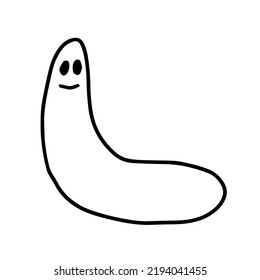 Hand Drawn Doodle Ghost Illustration. Vector Simple Ghost Sketch Isolated