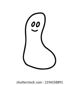 Hand Drawn Doodle Ghost Illustration. Vector Simple Ghost Sketch Isolated