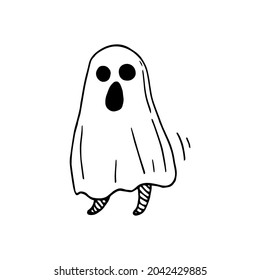 Hand Drawn Doodle Ghost Legs Cute Stock Vector (Royalty Free) 2042429885