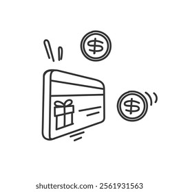 hand drawn doodle gift card illustration