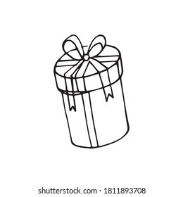 Juego de regalos con doodle dibujado a mano. Ilustración del vector