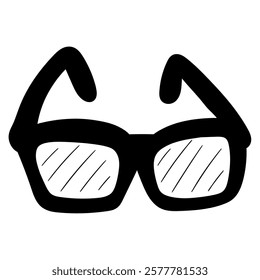 Hand drawn doodle glasses isolated on white background. Vector illustration.