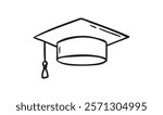 Hand drawn doodle Graduation hat icon. Education hat line for college student drawing. Vector illustration