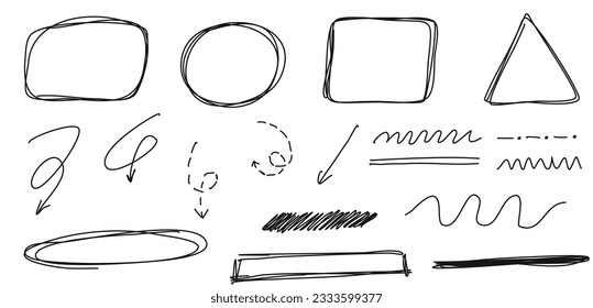 hand drawn doodle graphic elements vector illustration